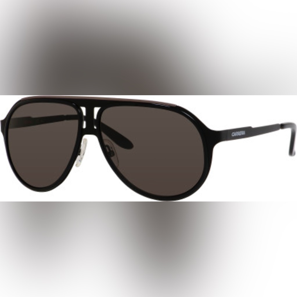 Carrera Black Frame Dark Smoke Lens Aviator Sunglasses